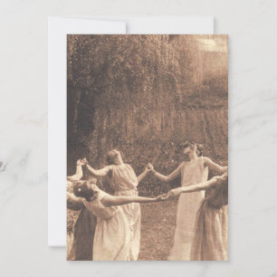 Convites Círculo De Bruxas Vintage Mulheres Dançando