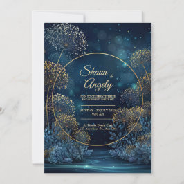 Convites Círculo de Casamento da Floresta Dourada Celestial