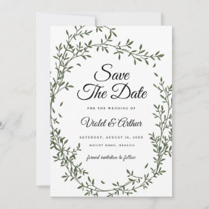 Convites Círculo de Noiva de Salvia Botânica Save The Date 