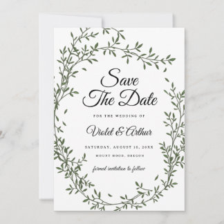 Convites Círculo de Noiva de Salvia Botânica Save The Date