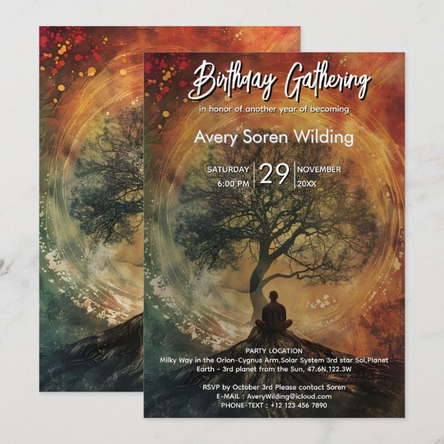 Convites Círculo do Devir | Desenho Espiritual Simbólico (Frente/Verso)