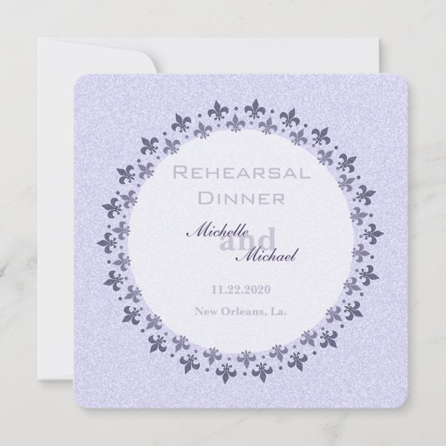 Convites Círculo dobro da flor de lis (Frente)