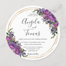 Círculo Dourado de Literatura Floral de Roxo Plum