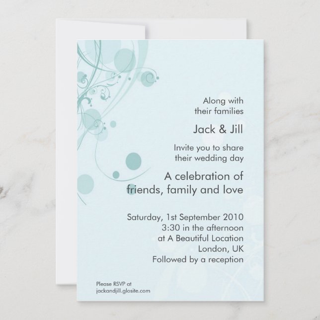 Convites Círculo e redemoinho (azul) 5x7 (Frente)