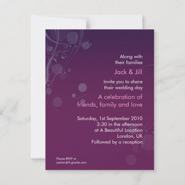 Convites Círculo e Redemoinho (roxo) 10,8x13,3cm (Frente)