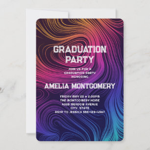Convites Círculos da Vibração dos Anos 60 & Padrão de Ondul