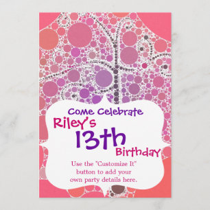 Convites Círculos de árvore de rolagem colorida com funk Bo