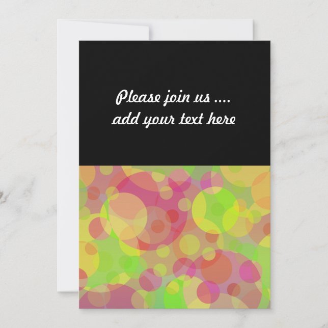 Convites Círculos Funk Abstrato Arte Moderna (Frente)