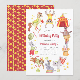 Convites Circus Animal Circus Circus de Cadeias