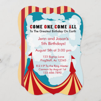 Convites Circus Birthday Invitation