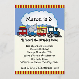 Convites Circus Train Birthday