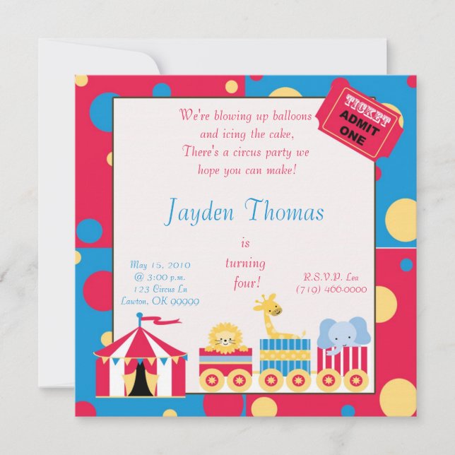 Convites circuscopia, estamos a explodir balões... (Frente)