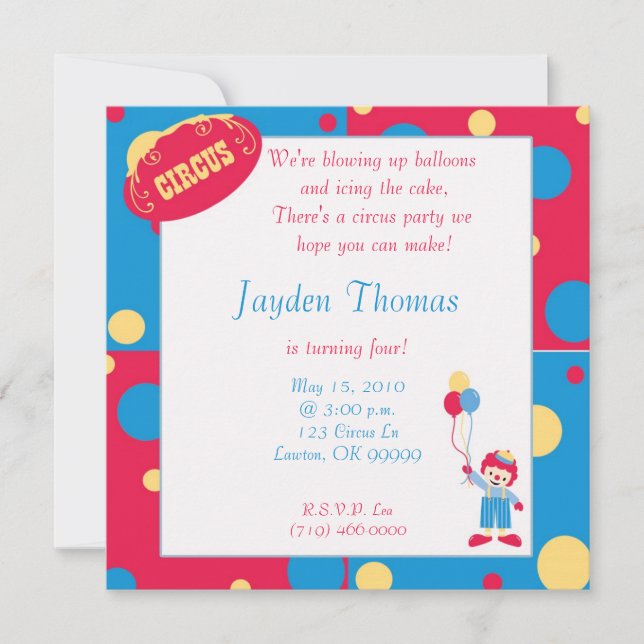 Convites circuscopy, estamos soprando balões... (Frente)