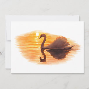 Convites Cisne Deslizando ao Pôr do Sol