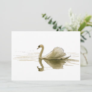 Convites Cisne Deslizando Sobre a Água