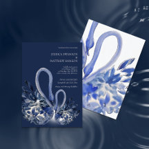Cisne Elegante e Bonito em Casamento Azul Marinho