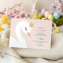 Cisne feminino cor-de-rosa elegante fofo lindo cri
