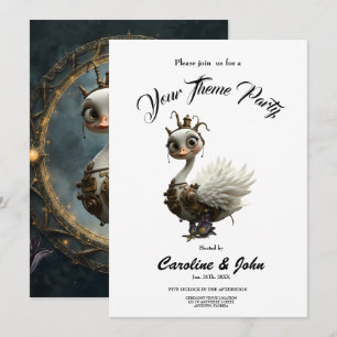 Convites Cisne Mecânico ao Luar – Guardião de Sonhos Curios