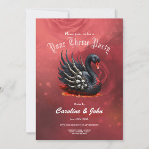 Convites Cisne Negro de Ossos – Elegância Gótica