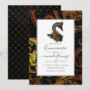 Convites Cisne Negro Quinceañera