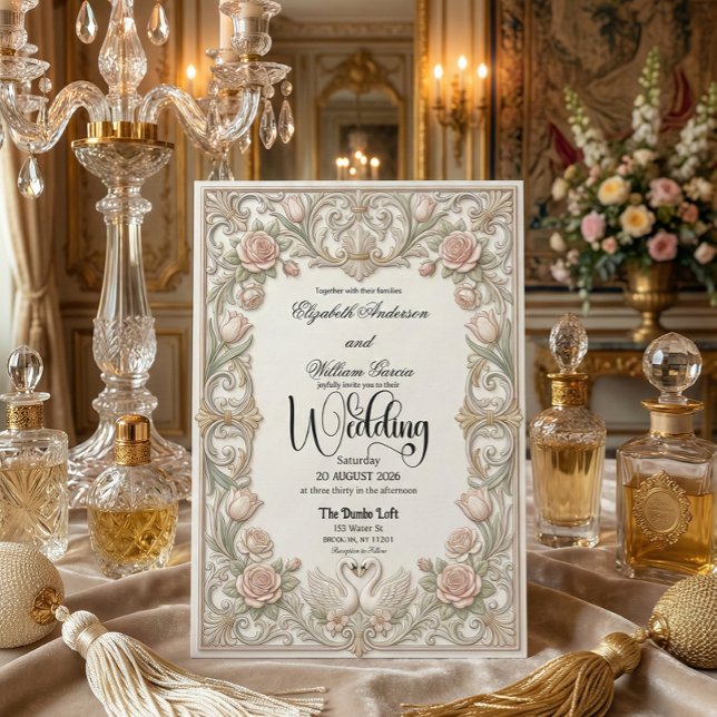 Convites Cisnes Vitorianos Antigos Coração Jardim Conto de  (Criador carregado)