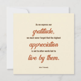 Convites Citação de Ação de Graças do Janto John F. Kennedy