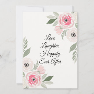 Convites Citação de casamento floral em aquarela rosa elega