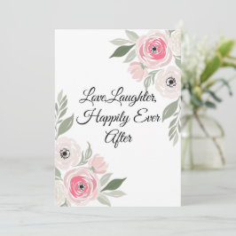 Convites Citação de casamento floral em aquarela rosa elega