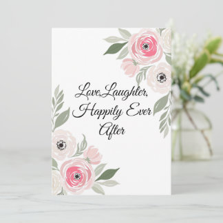 Convites Citação de casamento floral em aquarela rosa elega