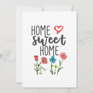 Convites Citação de Felicidade Casa Doce Casa Flores