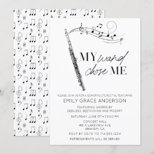 Convites Citação de Minha Varinha Me Escolheu Notas Musicai