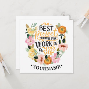 Convites Citação de Motivação de Inspiração Floral Elegante