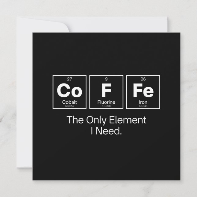 Convites Citação de Química do Café – O Único Elemento que  (Frente)