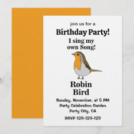 Convites Citação Divertida de Robin Bird para Festa de Aniv