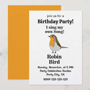 Convites Citação Divertida de Robin Bird para Festa de Aniv