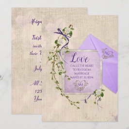 Convites Citação do Amor de Casamento com Ramificação Flora