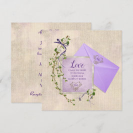 Convites Citação do Amor de Casamento com Ramificação Flora