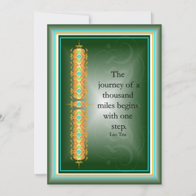 Convites Citação inspiradora no elegante design decorativo (Frente)