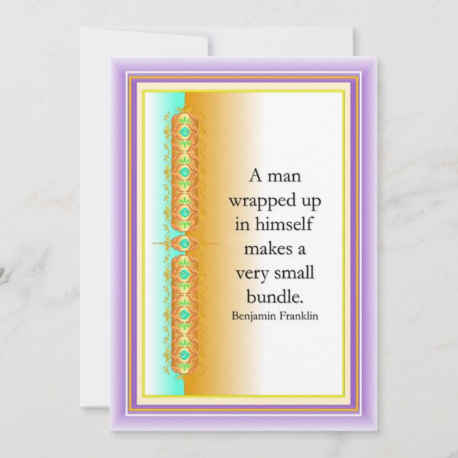 Convites Citação inspiradora no elegante design decorativo (Frente)