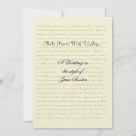 Convites Citações de celebração de casamento de Jane Austen