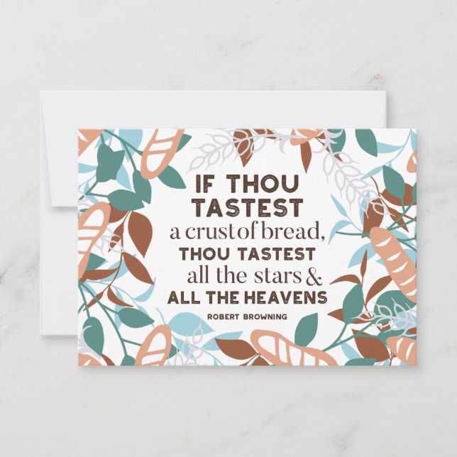 Convites Citações de pão de Robert Browning (Frente)