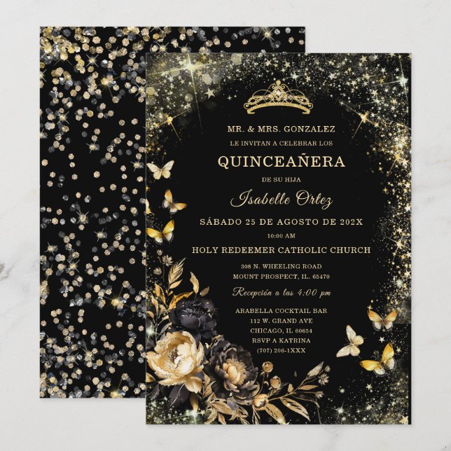 Convites Citações de Quinceanera em espanhol (Frente/Verso)