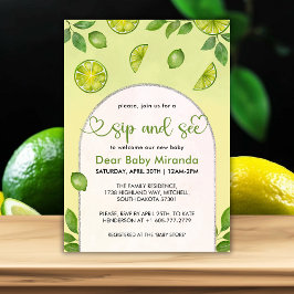 Convites Citrinos Limões frescos Sip neutro de gênero e vej