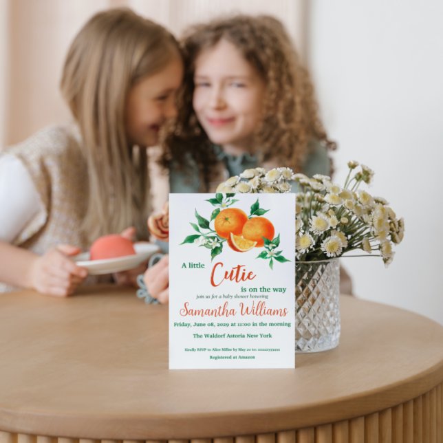 Convites Citrus A Little Cutie está no caminho do Chá de fr (Criador carregado)
