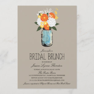 Convites Citrus Bloom Mason Jar  Bridesmaid Brunch