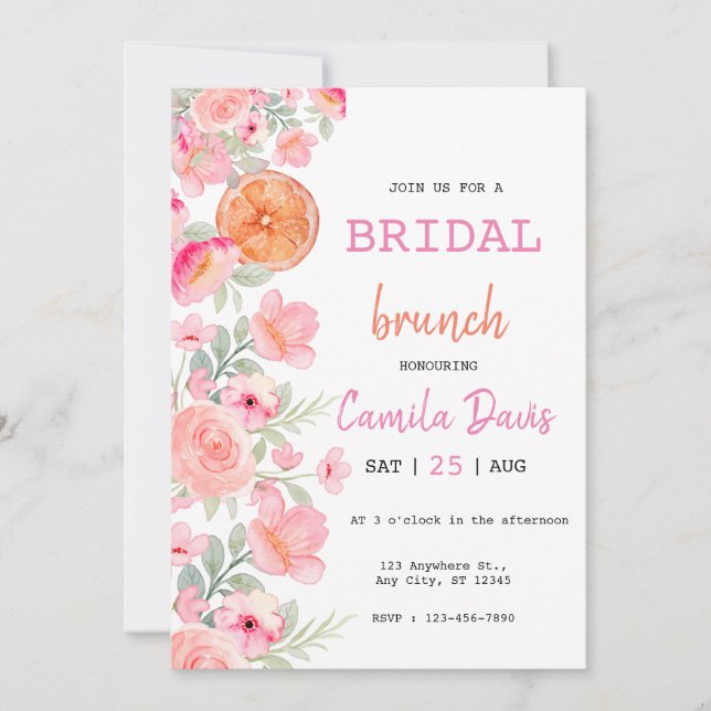 Convites  Citrus Bridal Brunch (Frente)