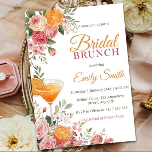 Convites Citrus Bridal Brunch Invitation Modelo, Citrus (Criador carregado)
