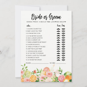 Convites Citrus Bride ou jogo Groom totalmente editável