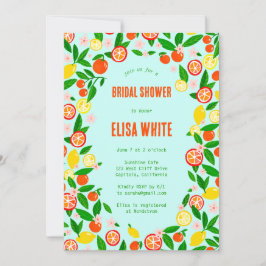 Convites Citrus Celebration CUSTOM QR Summer BRIDAL SHOWER