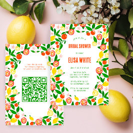 Convites Citrus Celebration CUSTOM QR Summer BRIDAL SHOWER